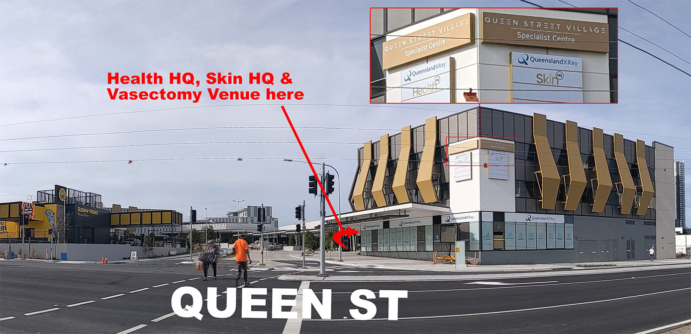 Health HQ, Skin HQ and Vasectomy Venue location within Queen Street Village