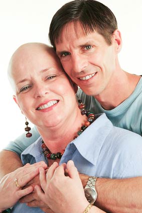 Cancer patient after chemotherapy showing hair loss