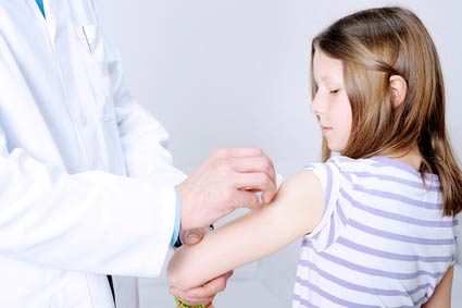 Girl preparing for travel vaccination